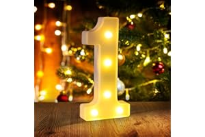 FUNSKY Marquee Numbers 1st First Birthday Decorations for Girls Boys,One Year Old Birthday Decorations Centerpieces Table,Light Up Numbers 1 Sign Led for Party Backdrop Wall Decor for Wedding Anniversary