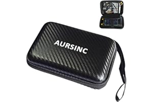 AURSINC 4 Inch Hard EVA Protective Case for NanoVNA H4/TinySA Ultra - Waterproof Shockproof Storage Bag with Carry Strap, Foam Divider, Secure Fit for Vector Network Analyzer and Spectrum Analyzer