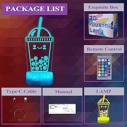 POSSHE Boba Lamp, Boba Gifts, Boba 3D Night Light