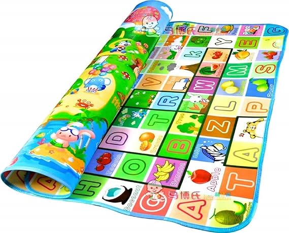 MW MALL India Baby Waterproof Double Sided Play Mat Activity Foam Floor Soft Kid Educational Toy Crawl Blanket/Ocean Zoo Carpet (Multicolor, 6 x 4 Feet)