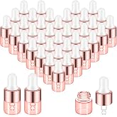 Didaey 100 Pcs Mini Glass Oil Dropper Bottle, 1 ml, Blush Pink | Clear Dropper Vials with Cap, Sample Containers for Skincare Travel Perfume Cuticle, Empty Bottles for Potions Liquid