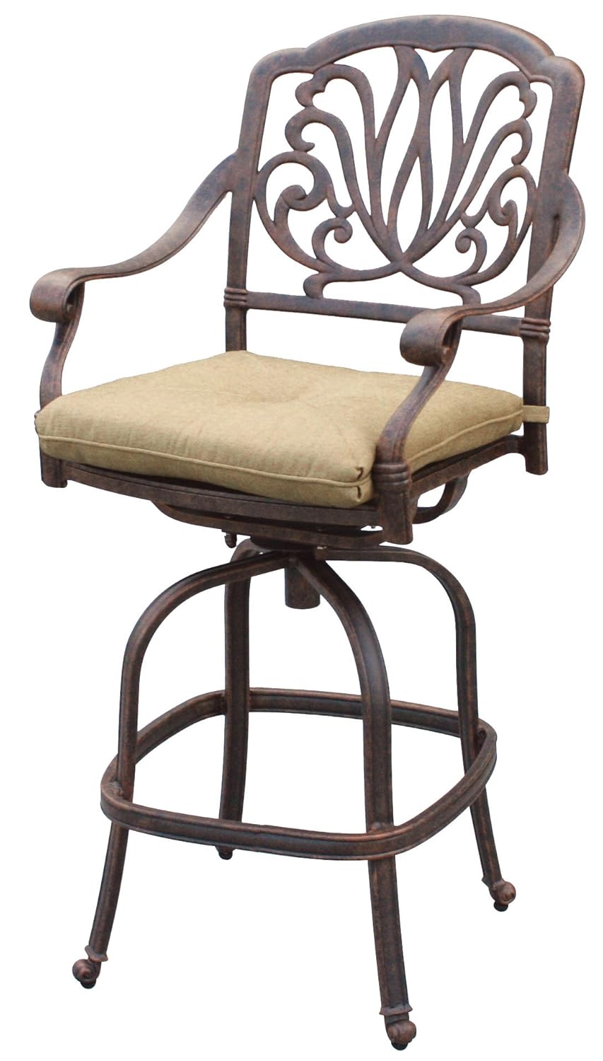 darlee patio furniture replacement cushions on Darlee Elisabeth Cast Aluminum 5 Piece Bar Set With Seat Cushions And 42 Inch Bar Table Antique Bronze Finish Bar Sets Patio Lawn Garden