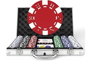 HEITOK Poker Chip Set with Aluminum Case, 300PCS 11.5 Gram Casino Poker Chips for Texas Hold'em Blackjack Gambling