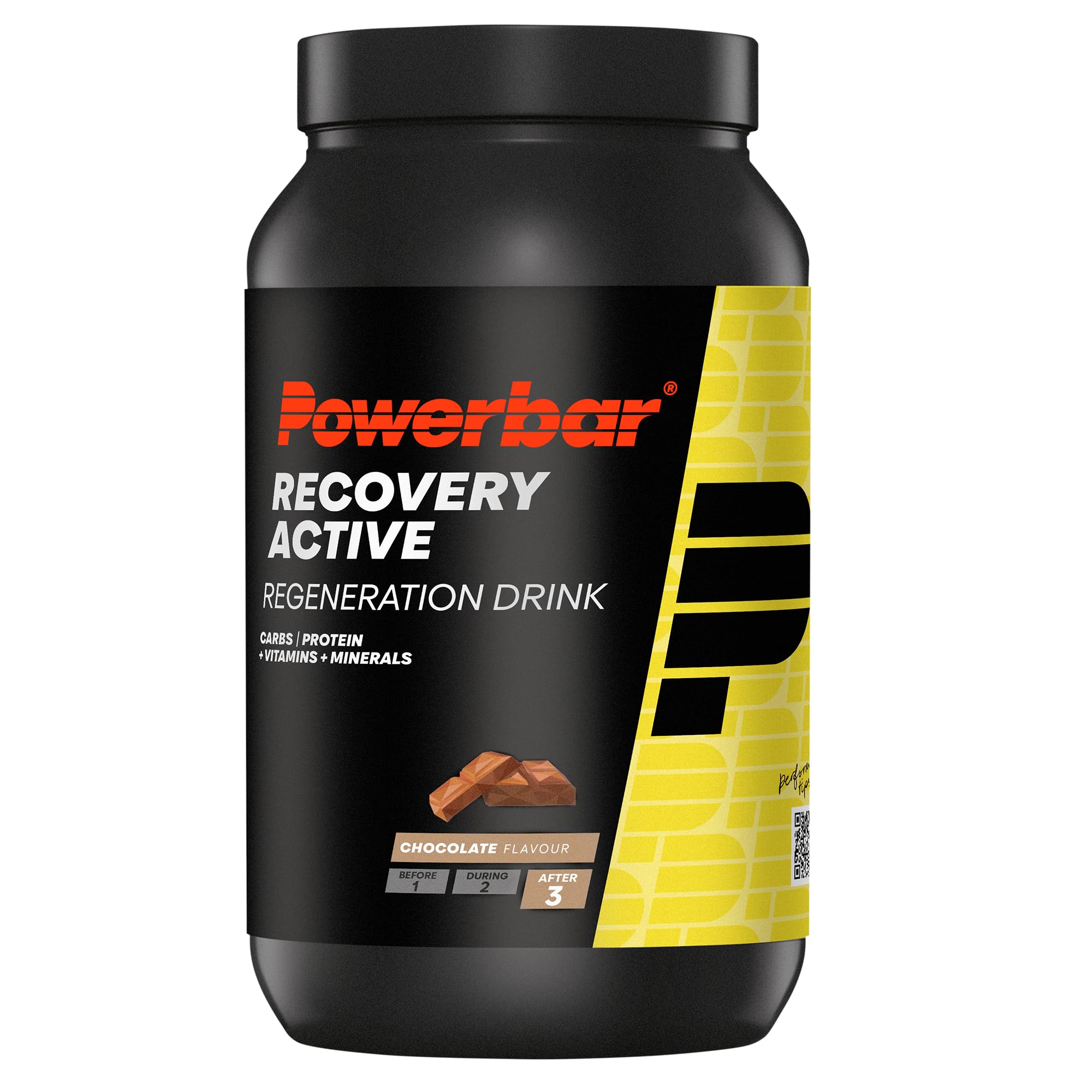 Powerbar - Recovery Active Chocolate 1210g - Regeneration Whey Drink with Carbohydrates - Magnesium - Zinc