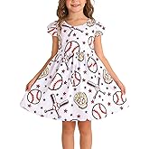 Toddler Girls Casual Dress Farm Animal Horse Print Dresses Flutter Sleeve Clothes 2-8Y
