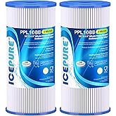 ICEPURE 5 Micron 10" x 4.5" Whole House Sediment Pleated Water Filter Replacement for GE FXHSC, Culligan R50-BBSA, Pentek R50-BB, DuPont WFHDC3001, W50PEHD, GXWH40L, GXWH35F for Well Water, 2PACK