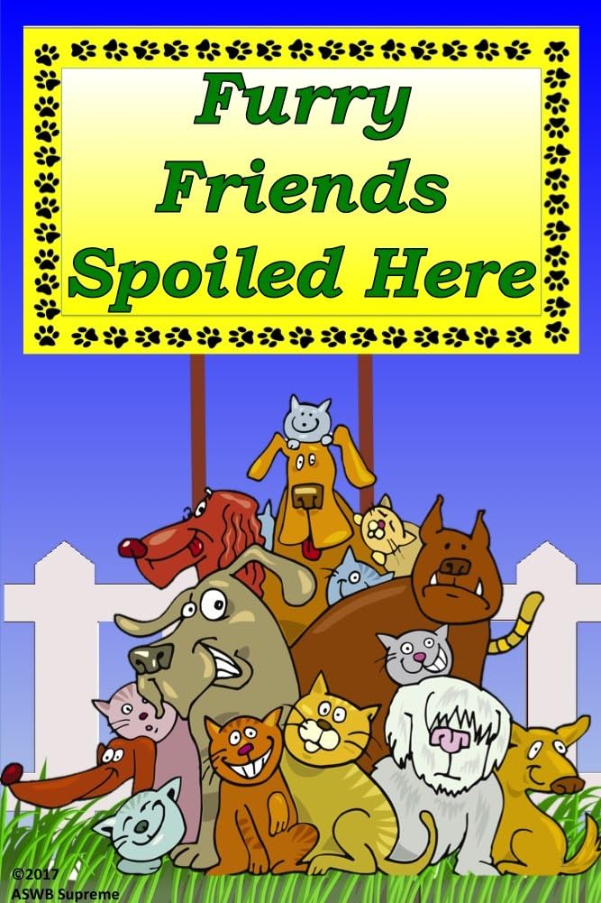 ASWB Supreme Furry Friends Spoiled Here Cat and Dog Spring Summer Garden Flag 12 x 18 Double Sided for Cat Dog Pet Owners Lovers