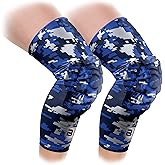 Bucwild Sports Pro Compression Padded Knee Sleeves Knee Pads Youth & Adult Basketball Football Wrestling Volleyball 1 Pair