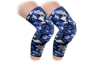 Bucwild Sports Knee Pads/Padded Compression Pro Knee Sleeves (1 Pair) Youth & Adult Sizes - Basketball Wrestling Volleyball Black White Red Blue
