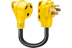 FROSTYRIDER 50 Amp to 30 Amp RV Adapter Cord 12 Inch,NEMA 14-50P to NEMA TT-30R,Dogbone Electrical Plug Adapter with Grip Handle,Heavy Duty RV Adapter Cord Rating for 30A/125V,ETL Listed