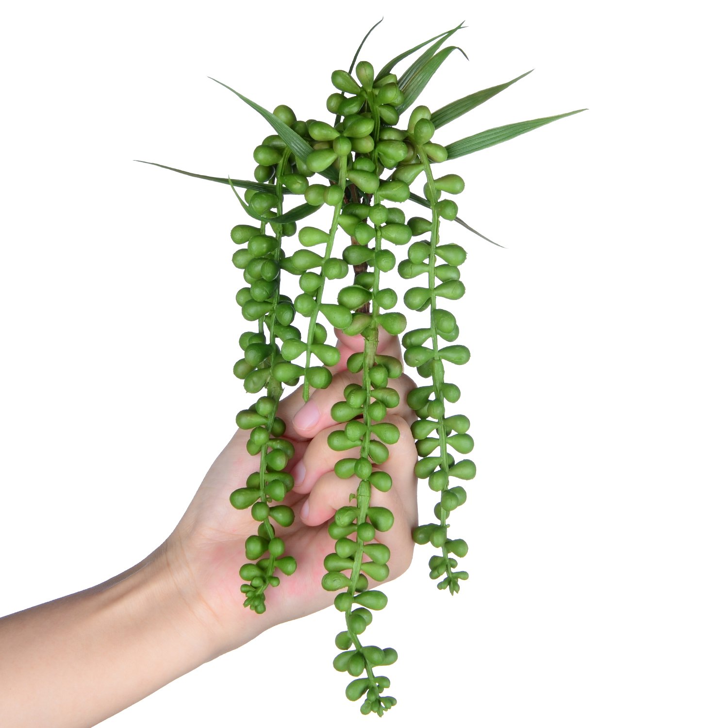 4pcs Artificial Hanging Plants Fake SucculentsGreenDec String of