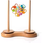 Birdtown Traders Double Yarn Holder Spindle - Thread Spinner Organizer for Knitting, Crocheting - Complete with 20 Plastic St