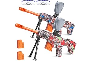 Lazzarou 2 Pack Electric Blaster Toys, Full Auto Splatter Blasters - 11 Rs Per Seconds, 7.4V/500 mAh Batteries, Perfect for Outdoor Team Play Game Activities, Parties & Summer Fun, Ages 12 & Up