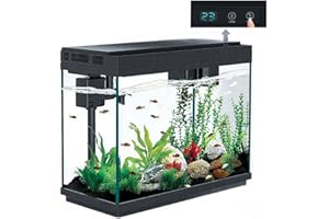 BARKBUDDY Fish Tank 2.5 Gallon Aquarium Kit, Self Cleaning Fish Tank, 7-Color Light 3-in-1 Quiet Pump Betta Fish Tank, Gold Fish Aquarium Starter Kit with Filter for Home, Office Corner
