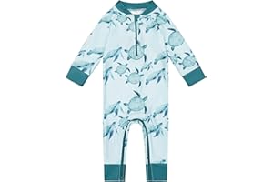 Honeysuckle Swim Company Baby Boy Sun Protective Swimsuit - Certified UPF 50+ - Easy Inseam Diaper Zipper