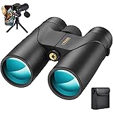 Fiyxlop 12x42 HD Binoculars for Adults - Upgraded BAK4 Prism and FMC Lens, Phone Adapter + Tripod for Bird Watching, Cruise Ships, Concerts, Hunting, Hiking, Wildlife Observation