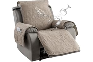 YUEANG 100% Waterproof Recliner Chair Cover, Recliner Chair Covers for Reclining Chair, Non-Slip Fabric Recliner Couch Cover for Living Room, for Pets Kids Protector, Washable