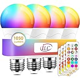 ILC LED Light Bulb 85W Equivalent, Color Changing Light Bulbs 2700K Warm White, Remote Control RGB 6 Modes, Timing, Sync, Dim