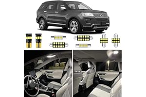 10pcs White Interior LED Lights Kits for 2011-2022 Ford Explorer 6000K Super Bright White Interior LED Bulbs Package + Instal