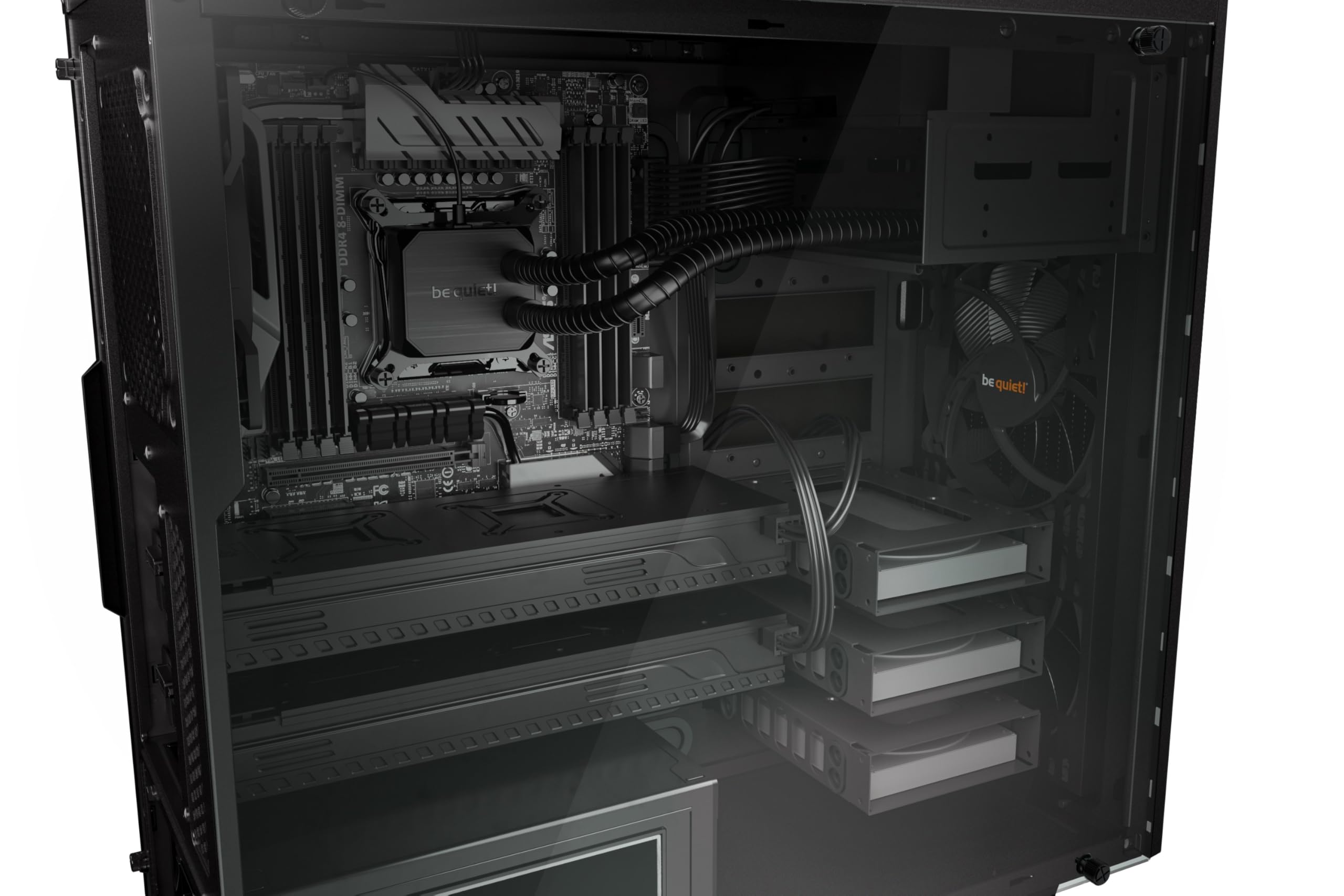 be quiet! Pure Base 600 | ATX Midi Tower PC Case | 2 Pre-Installed Pure Wings 2 Fans | Tempered Glass Window | Black | BGW21