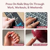 Glamnetic Goal Getter Press On Nails Medium Almond Neutral Gold Reverse French view 6