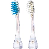 Emmi-dent Platinum 4-Pin Bristle-Head Attachments - Electric Toothbrush Replacement Heads. Cleans with Ultrasound Waves. (Regular 2 Pack)