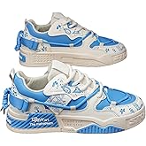 Men's Fashion Street - Style Colorblock Skateboard Shoes - Comfortable Non - Slip Lace - ups, Ideal for Casual Outdoor Walking in Spring & Summer