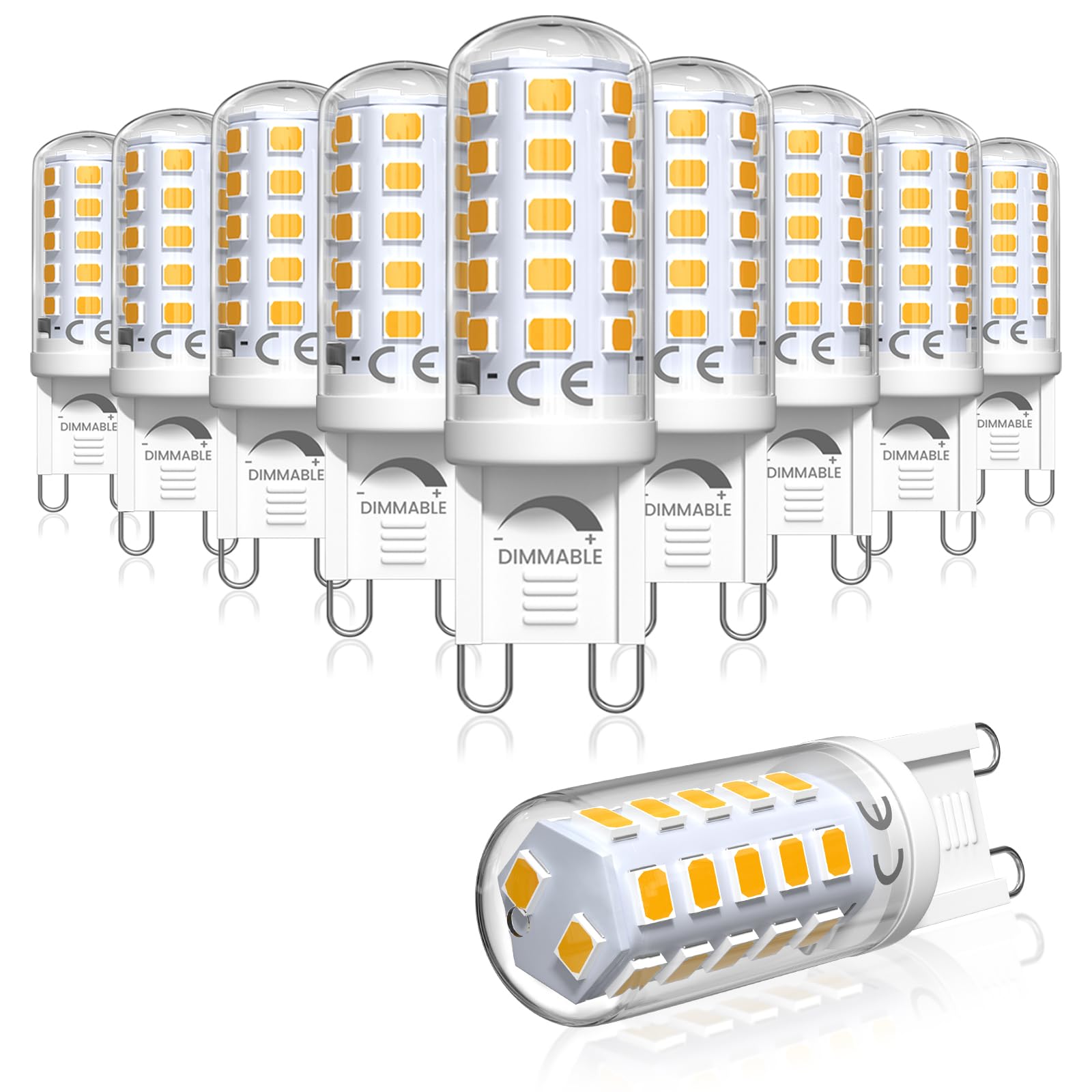 Bonlux G9 LED Bulbs Warm White 2700K, G9 Capsule Bulb 4W Replace 25W 28W 33W 40W G 9 Halogen Bulb, GU9 Bi-pin Socket Lamp, Energy Saving A Light Bulbs, 220-240 Volt 50hz, Non-dimmable (Pack of 10) — image 1