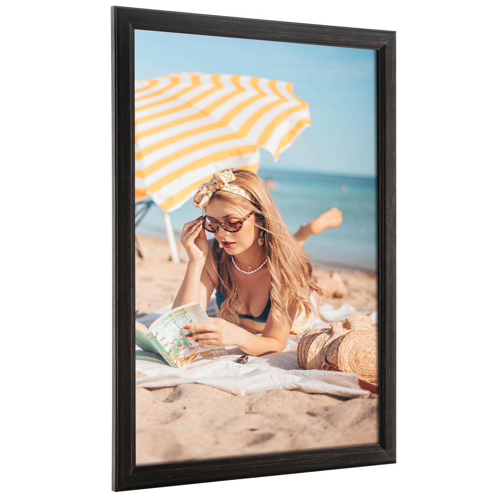 13x17 Wood Frame Black, Rustic Natural Wooden 17x13in Poster Picture Frame, Distressed 13 x 17inch Woodgrain Gallery Photo Frame with HD Plexiglass, Horizontal Vertical Wall Mounting Display 1pcs Image 13x17 Wood Frame Black, Rustic Natural Wooden 17x13in Poster Picture Frame, Distressed 13 x 17inch Woodgrain Gallery Photo Frame with HD Plexiglass, Horizontal Vertical Wall Mounting Display 1pcs Image