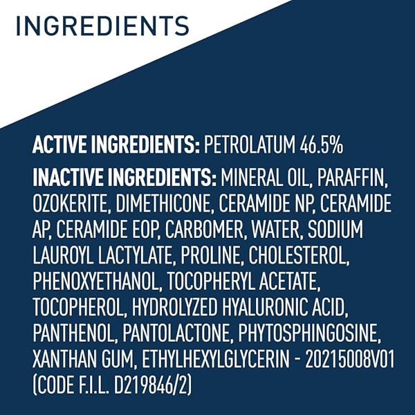 CERAVE HEALING OINTMENT | MOISTURIZING PETROLATUM SKIN PROTECTANT FOR DRY SKIN WITH HYALURONIC ACID AND CERAMIDES | LANOLIN FREE & FRAGRANCE FREE | 12 OUNCE
