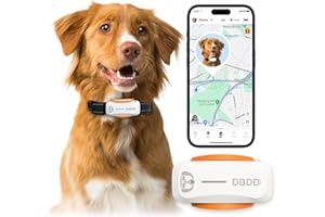 DBDD AI GPS Tracker for Dogs (30lbs+), Real Time Location and AI Vet Health Management, Electronic Fence, Waterproof, iOS and Android Universal（White）