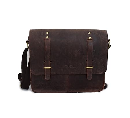 URBAN FOREST Nylon;Leather Brown Unisex Messenger Bag