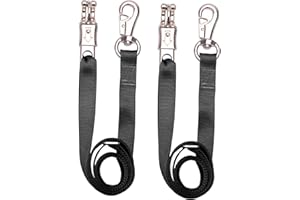 Loaged Adjustable Nylon Cross Ties （2 Pack）-Cross Tie with Panic Snap and Bull Snap - Adjusts from 44.5" to 78.3" (Black)