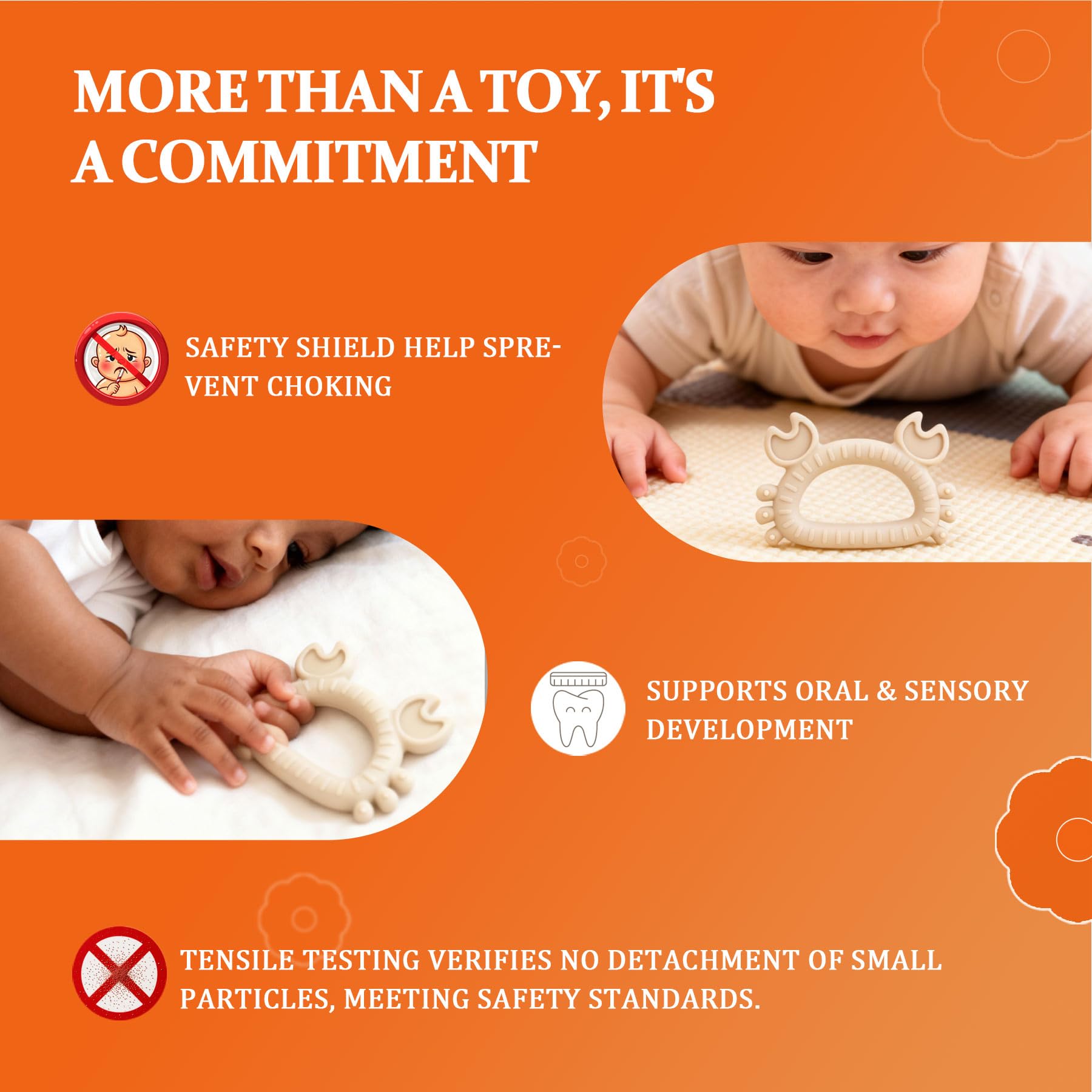 Mini Teething Toys for Newborns 0-3-6Months Food-Grade Silicone BPA-Free Anti-Choking One-Piece Design Soft & Non-Toxic First Teether for Tiny Hands Easy Grip, Gentle Gum Massage, Multi-Color 3-Pack