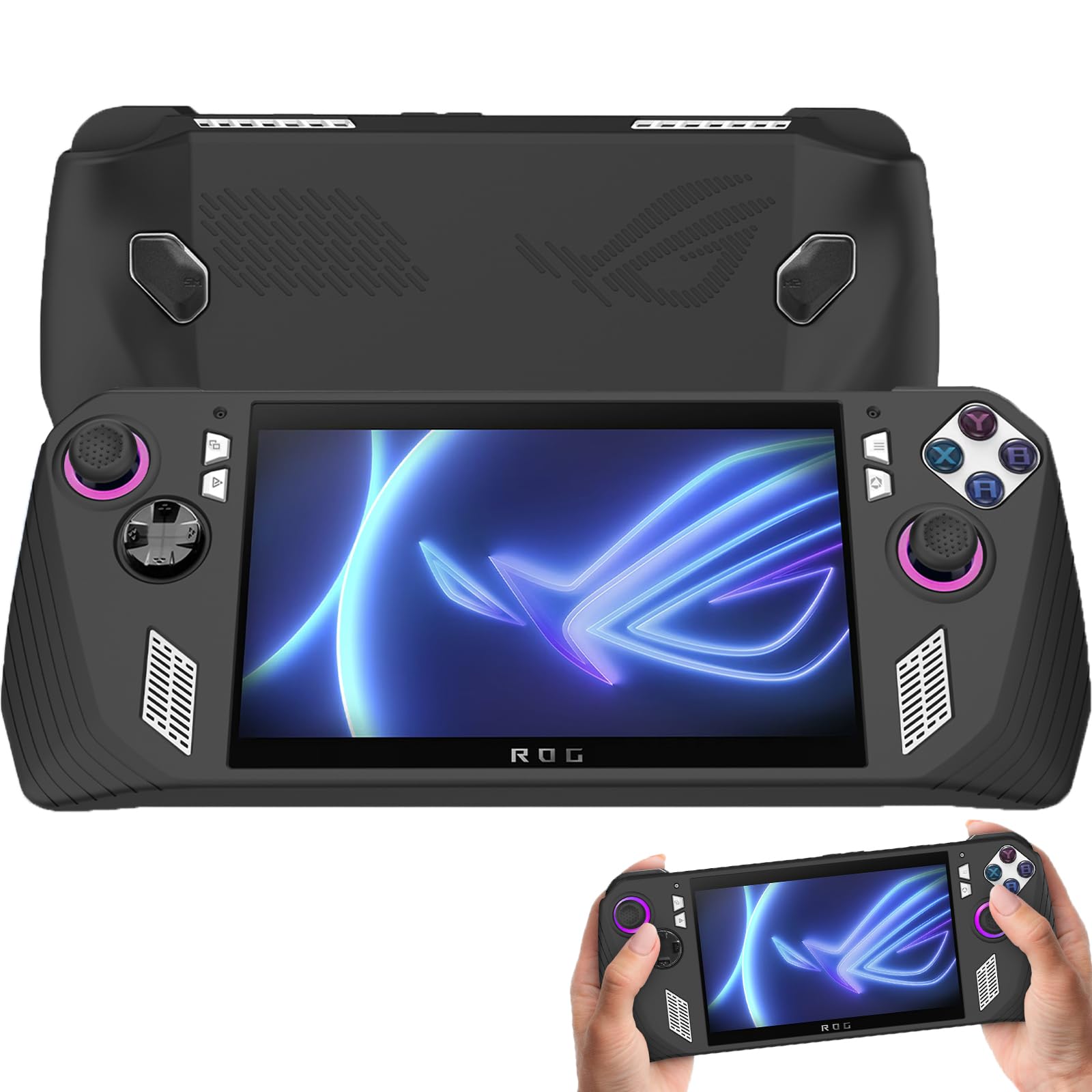 Miimall Compatible with ASUS ROG Ally Case, Premium Flexible Silicone Protective Shell for ASUS ROG Ally Ultra-Thin Anti-Fingerprint Shockproof, Slim Fit Bumper Case Cover for Asus Rog Ally-Black