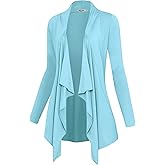 Lock and Love Women's Drape Front Open Cardigan Long Sleeve Irregular Hem S-5XL Plus Size