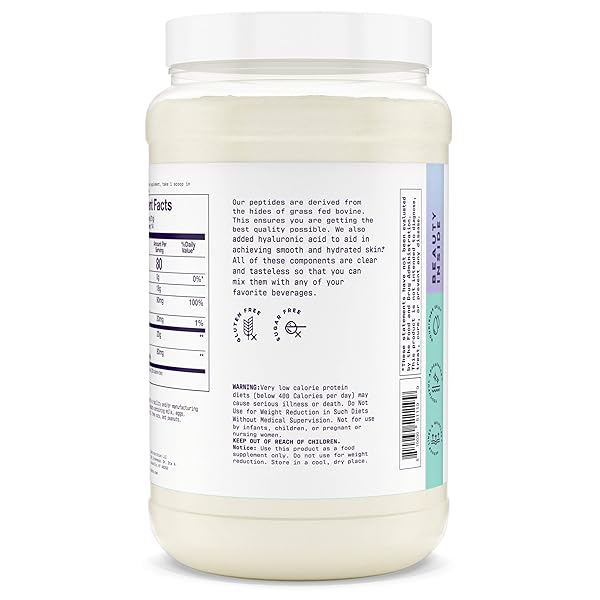 ALANI NU COLLAGEN PEPTIDES POWDER UNFLAVORED | 18G PROTEIN | SUPPORTS BONE, SKIN AND NAIL HEALTH | COLLAGEN FOR WOMEN | 80MG OF HYALURONIC ACID | GLUTEN FREE | SUGAR FREE | 14 SERVINGS