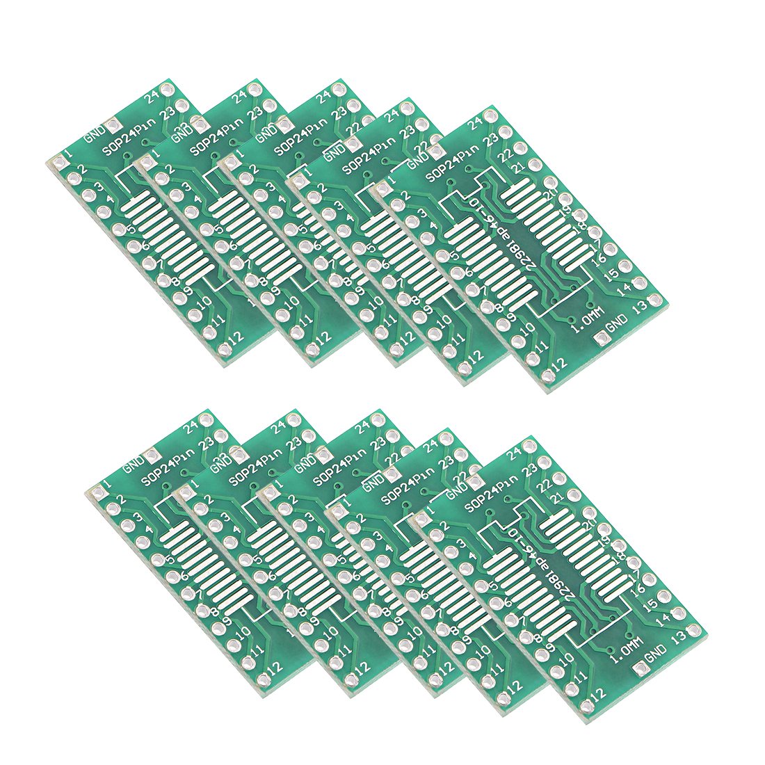 Sourcingmap SOP 24PIN 1MM / 0805 to DIP Adapter PCB Board Surface Mounted Devices Converter 10pcs