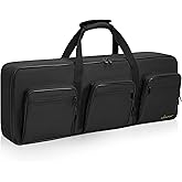 LASUK 49 Key Keyboard Case (Size: 34.6"x4.5"x13.8"), Portable Keyboard Piano Waterproof 600D Oxford Cloth with Adjustable Straps, Key Keyboard Gig Bag Case