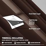 Deconovo Blackout Curtains 55x96 Inches Chocolate 2 Panels Thermal view 6