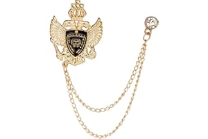 A N KINGPIIN Lapel Pin Brooch Double Headed Eagle, Shield and Crown Lapel Pin Badge Gift Party Shirt Collar, Costume Pin Accessories for Men And Women Brooch