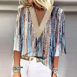 3/4 Length Sleeve Womens Tops 3/4 Length Sleeve