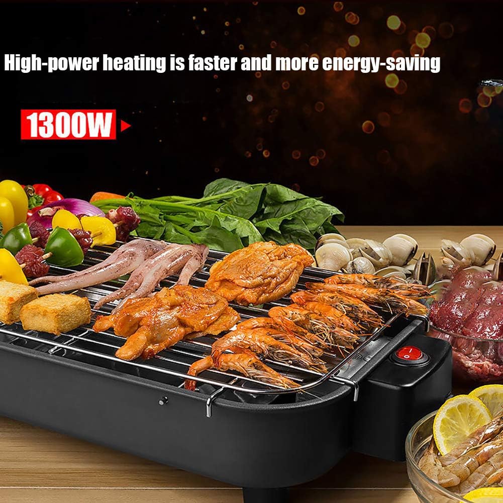 review LIN Desktop BBQ, Portable Electric Smokeless BBQ, Easy to Clean Non-Stick Chassis Suitable for 3-4 People, Used in Family Outdoor Garden