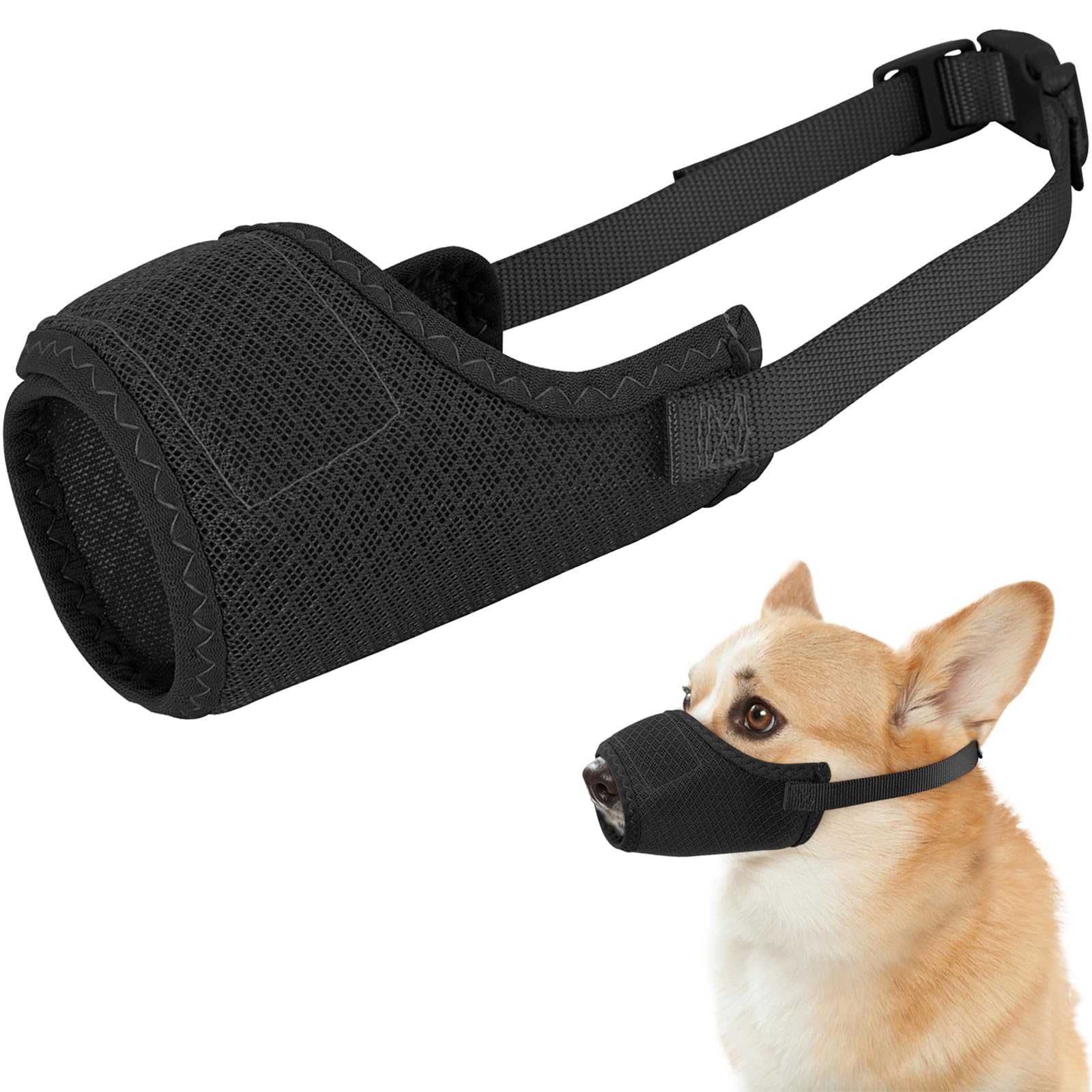 Photo 1 of Dog Muzzle for Large Medium Small Sized Dogs, Soft Mesh Dog Mouth Guard 