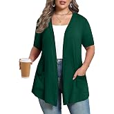 ZHUHOUSE Plus Size Lightweight Cardigan for Women Soft with Pockets 1X-5X ﻿ | Long &amp; Short Sleeve,Open Front Sweaters,Duster Cardigan,Casual Jacket,Fall Fashion,Work,Travel,2026