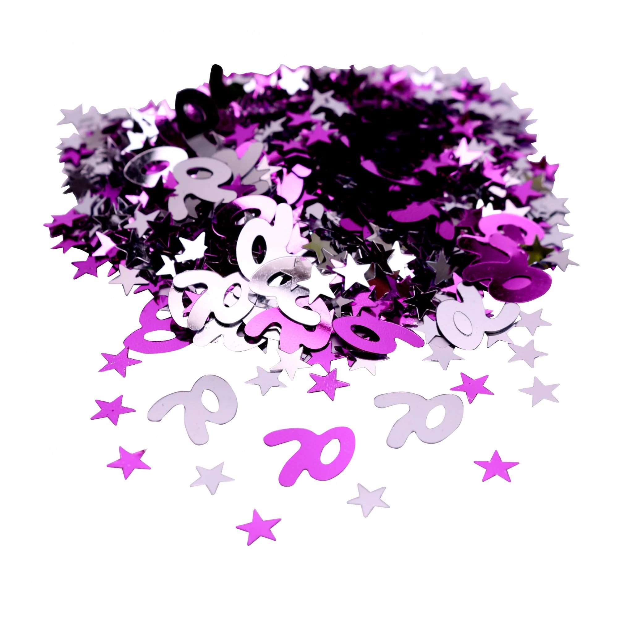 70th Age 70 Pink Confetti with Stars