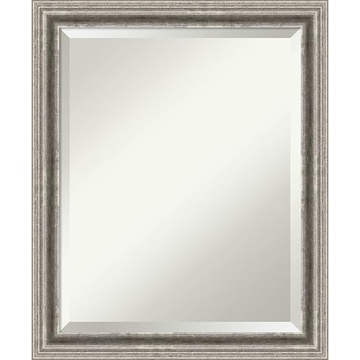 Framed Vanity Mirror | Bathroom Mirrors for Wall | Bel Volto Silver Mirror Frame | Solid Wood Mirror | Small Mirror | 23.00 x 19.00"