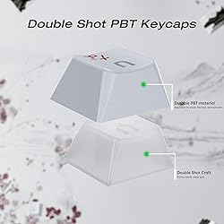 XVX PBT Japanese Keycaps, Shine Through White