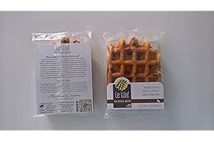 LE WAF THE ARTISAN WAFFLE BY EURO SNACK Le Waf Chocolate Chip Artisan Belgian Liege Waffles with Pearl Sugar (Pack of 8)
