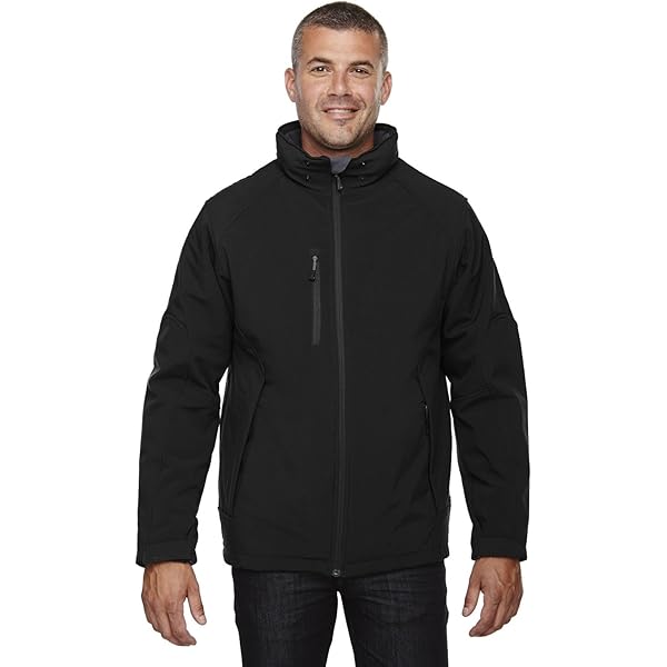 North End Men's Adjustable Snap Hood 3-in-1 Jacket, Black 703, X
